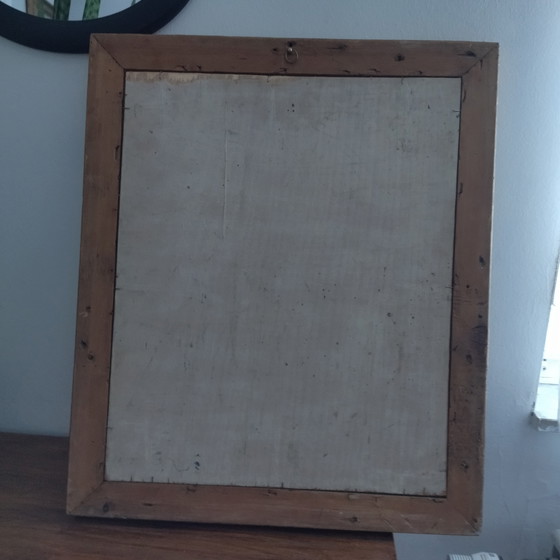 Image 1 of Dipinto antico di un gattino con un mazzo di fiori