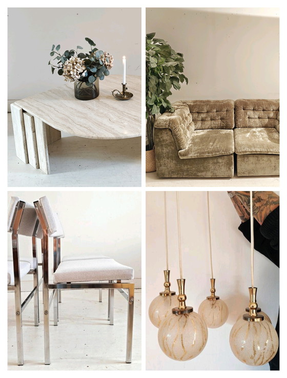 Image 1 of Vintage elementenbank zilvergrijs