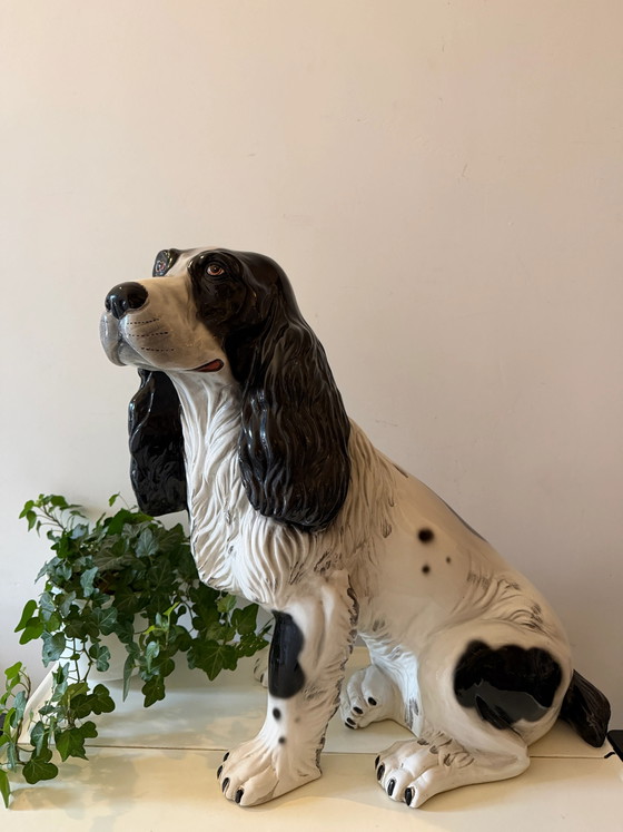 Italiaans Keramiek Spaniel Hond Beeld – Beeldhouwkunst, Ceramic, Vintage (photo 7 of 9)