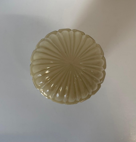 Image 1 of Lampada da soffitto vintage Thabur Art Déco con costolette color crema