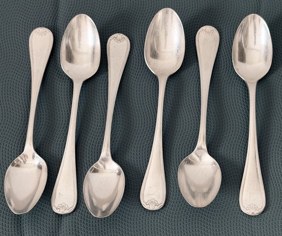 Image 1 of Antique Christofle Marot Bérain flatware set – Silver-plated metal – 35 pieces for 6 people