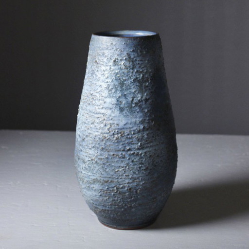Silberdistel Studio Keramik - Clay Vase with Satin Blue Glaze, 1950s – vazen, Ceramic