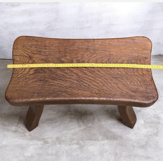 Robuuste Franse Boerenkruk | Massief Eiken | Vintage | Jaren '50-'60 – Bijzettafels, Wood (photo 13 of 15)