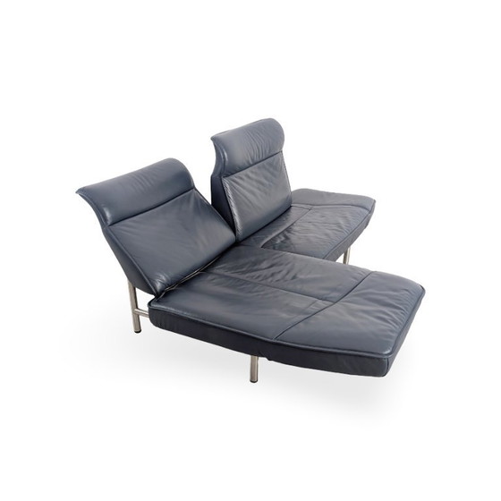 Image 1 of Divano Midcentury De Sede Ds 450 in pelle nero e blu