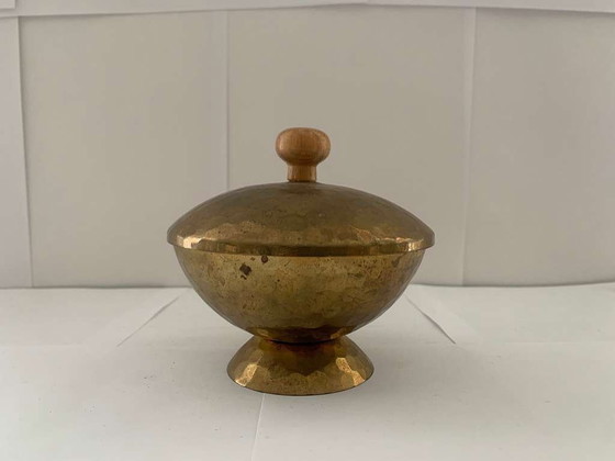 Image 1 of Emil Funk VEB Kunstschmiede Neuruppin Scatola con coperchio in ottone DDR Bauhaus