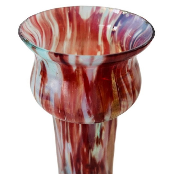 Image 1 of Antico vaso in vetro screziato Legras in vetro marmorizzato Art Deco anni '20