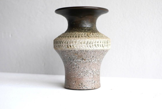 Image 1 of Brutalist ceramic vase in Scandinavian modernist style from the mid-century by Thomas Hellström for Nittsjö, Sweden.