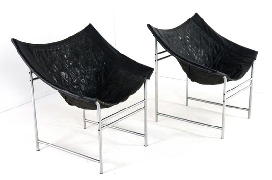 Image 1 of Set of 2 Gerard van den Berg Montis Swing armchairs chairs vintage