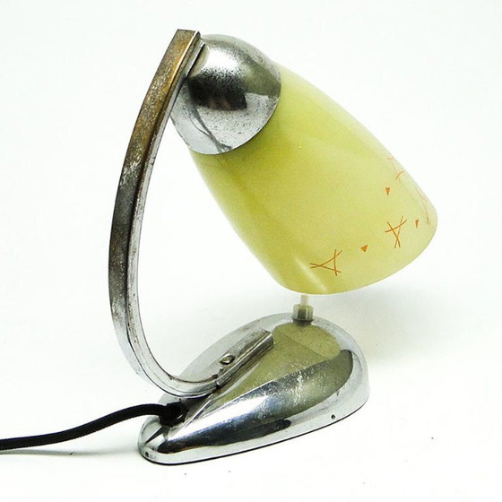 Bedside Table Lamp by J. Hurka for Napako, Former Czechoslovakia, 1960s – Metal, Chrome (photo 3 of 13)