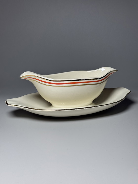 Image 1 of Boch Frères, Art Deco – Große Servierschüssel & Soßenschüssel (1940er Jahre)