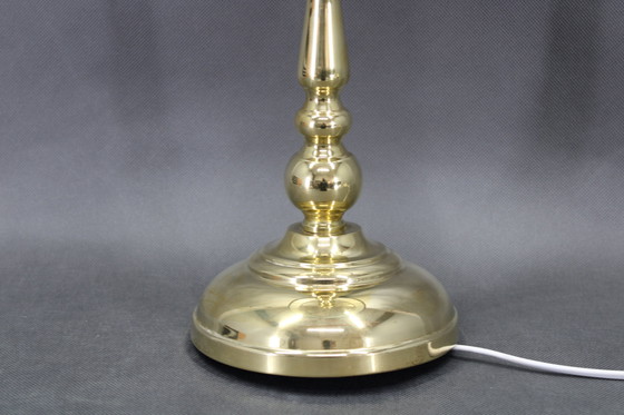 Image 1 of 1960 Paar grote messing tafellampen van MS Belysnin, Denemarken