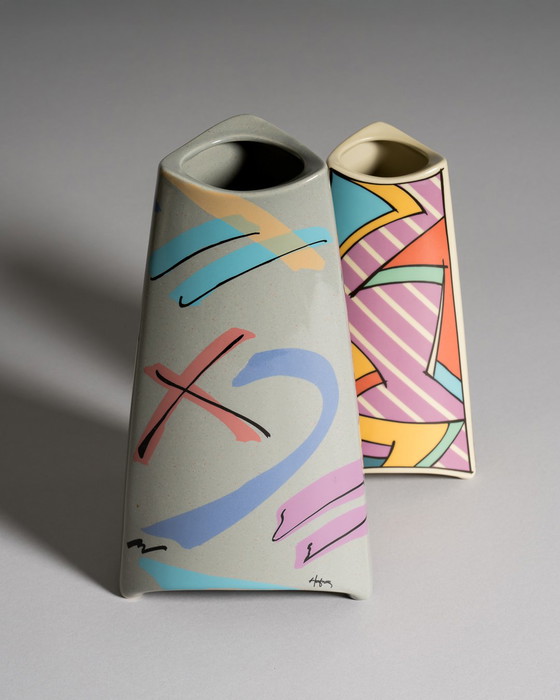 Image 1 of Dorothy Hafner for Rosenthal, “Flash” Vase Duo, Germany, 1980s