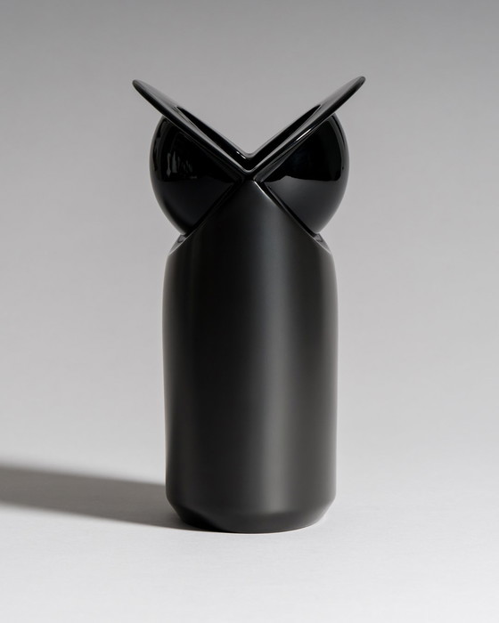 Image 1 of Duo vase et coupe « Nautica » en porcelaine noire, série Porcelaine Noire, années 1980, par Jan van der Vaart pour Rosenthal Stu