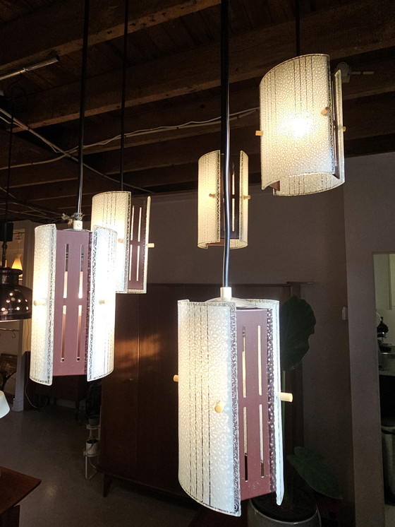 Image 1 of Lampe pendentif vintage Lampe pendentif Cascade avec 5 calices