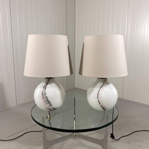 Peill & Putzler Large Glass Table Lamps 1970's