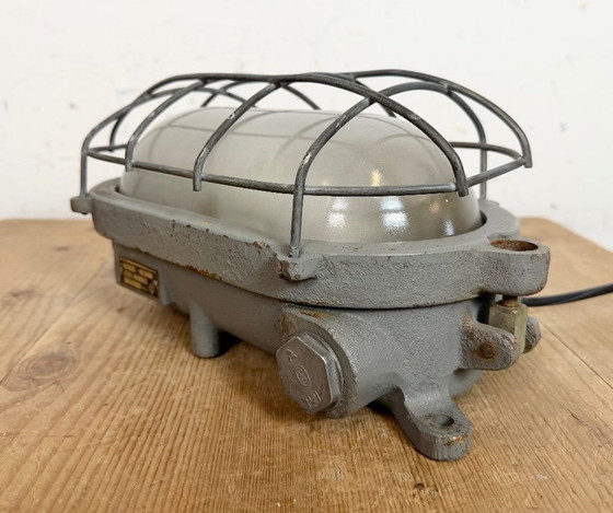 Image 1 of Grey Industrial Cast Iron Wall Light from Elektrosvit, 1960s