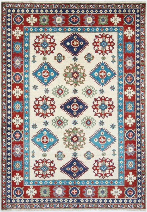 Origineel handgeknoopt Ziegler Kazak tapijt, 210 x 143 cm. Nieuw en in uitstekende staat.