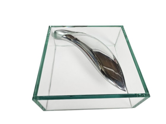 Image 1 of Dutch Lisa Mori For Inn - Modernist - Glass - Crystal - Aluminum - Vase - 90's