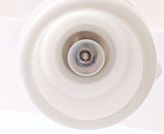 Image 1 of Vintage Floral Glass Pendant Light / Mid Century Hanging Lamp / Retro Ceiling Light / Vintage Kitchen Lighting / 1970s