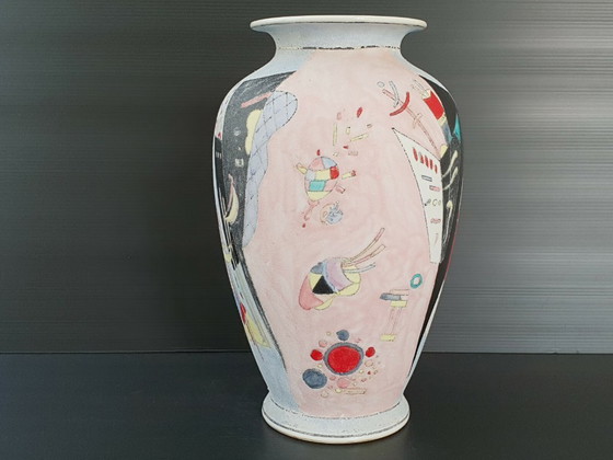 Image 1 of SUPERB & IMPORTANT VINTAGE ITALIAN VASE 1980 CERAMIC 80S 80'S 80s