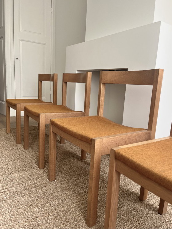 Image 1 of Set di 4 sedie da pranzo in rovere, di Gerard Geytenbeek per AZS, anni '60, firmate.