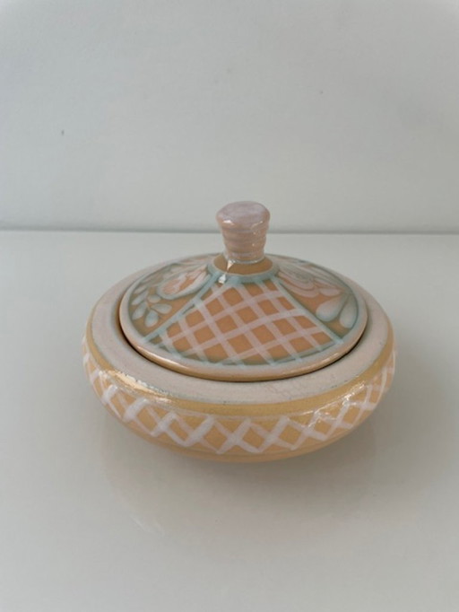 Hand-painted jewelry box in soft pastel shades