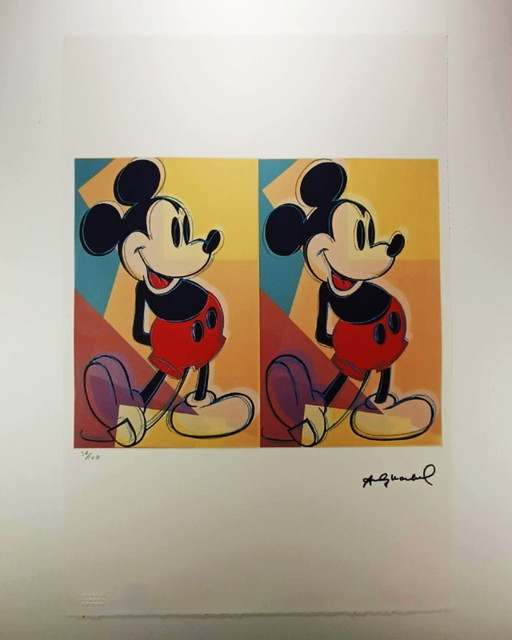 1980s Andy Warhol "Mickey Mouse" Limited Series Lithograph - Leo Castelli - New York - Numbered in Pencil.