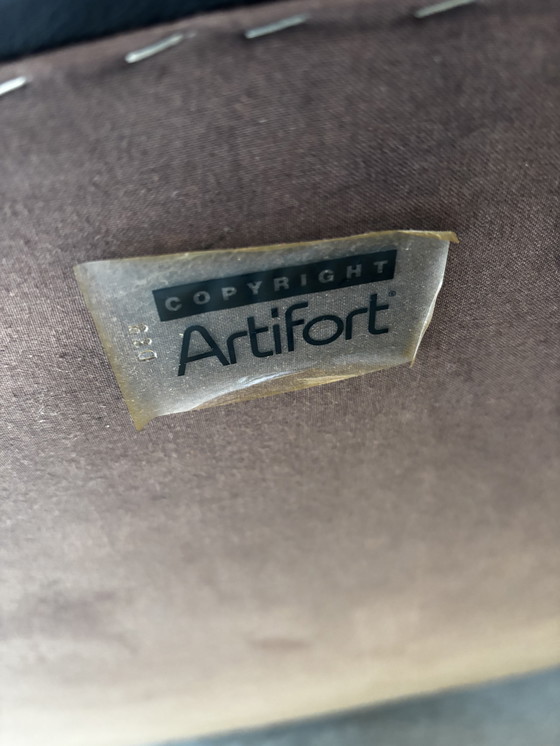 Image 1 of Canapé 2 places Artifort en cuir noir – Design néerlandais