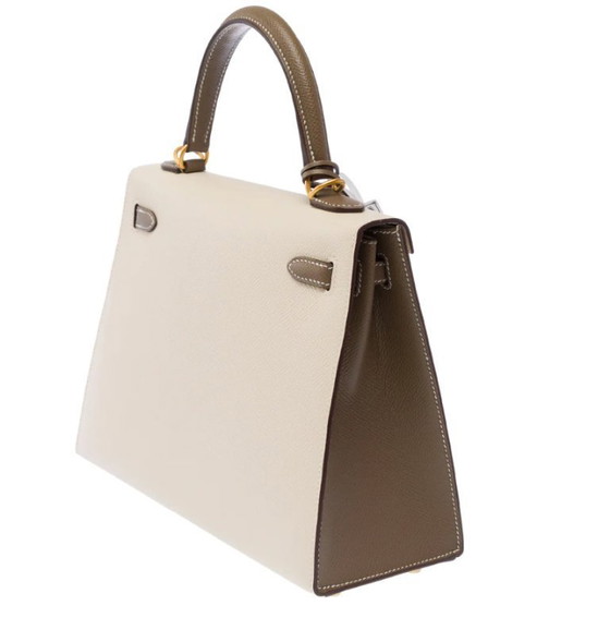 Image 1 of Sac HERMES Kelly 25 en Cuir Blanc - 103494