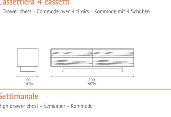 Image 1 of Cassettiera a 4 cassetti Vitruvio design Jean-Marie Massaud, 2007