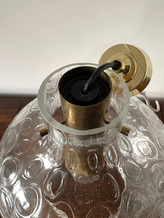 Image 1 of Lampada a sospensione in vetro a bolle Glashütte Limburg di metà secolo, anni '60