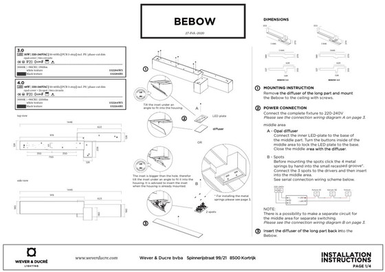 Wever & Ducre LED Plafoniera a superficie Bebow 4 Bianca – Wever & Ducré, Plafoniere, Aluminium (photo 3 of 6)