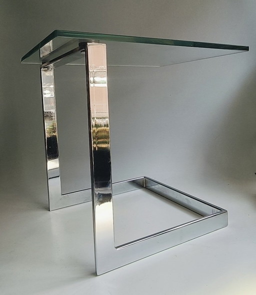 Side table glass chrome