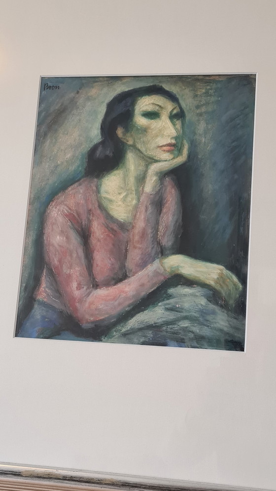 Image 1 of Retrato original de Willem Boon (Escuela de Róterdam) - Incluye marco