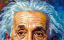 Impressionistic Painting on Acrylic Canvas / Albert Einstein / (60x60 Cm) I