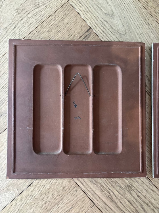 Pair of Ceramano REA Ceramic Wall Plaques, Rare Blue Colourway, West Germany, 1970s, Decorative Objects (photo 7 of 15)