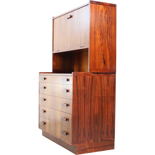 Mueble bar de cócteles de palisandro danés de mediados de siglo