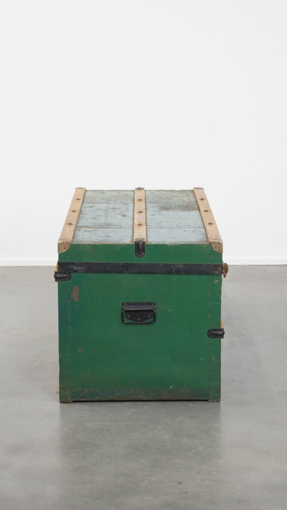 Image 1 of Original antique travel chest / coffee table from the early 1900s with handles