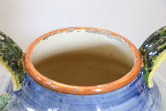 Image 1 of Ceramic Vase with Classical Decoration, Florence Italy 1980s