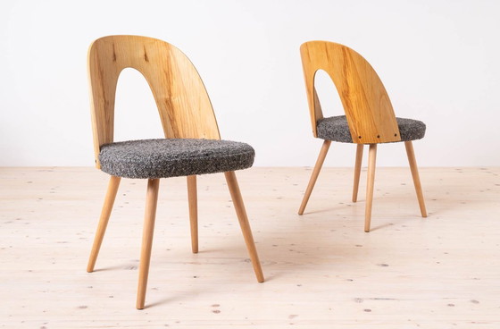 Image 1 of Dining Table with Set of 4 Dining Chairs by Antonin Šuman, Reupholstered, Czechoslovakia, 1960s