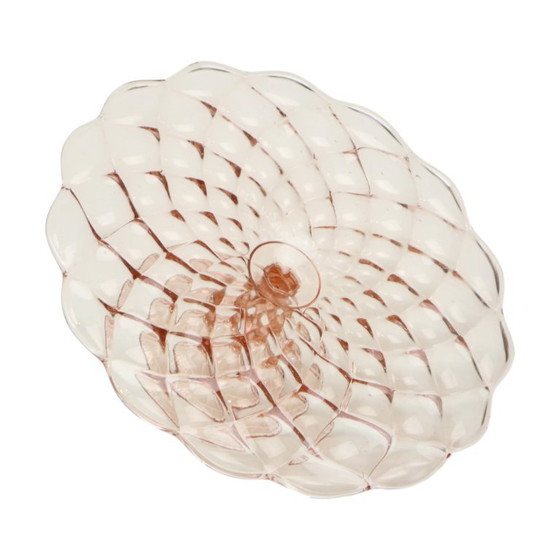 Image 1 of Pink Cake Stand Art Deco Diamond Pattern