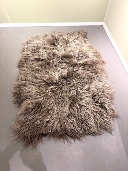Long-haired sheepskin rug