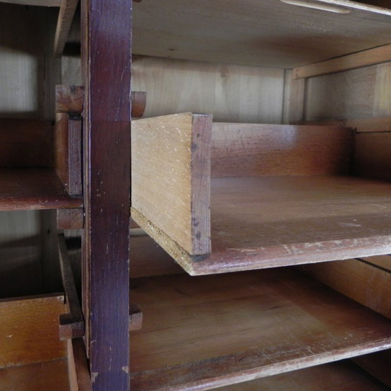 Image 1 of Eiken rolluikkast met 2 luiken, 148 cm hoog, jaren 20
