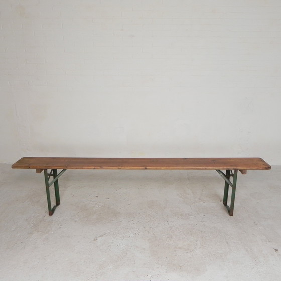 Image 1 of Banco plegable, banco para patio, 220 cm de largo, años 60