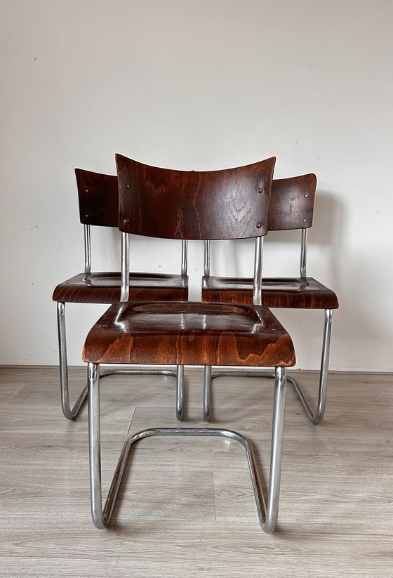 Image 1 of 4x Mart Stam Bauhaus-Stühle