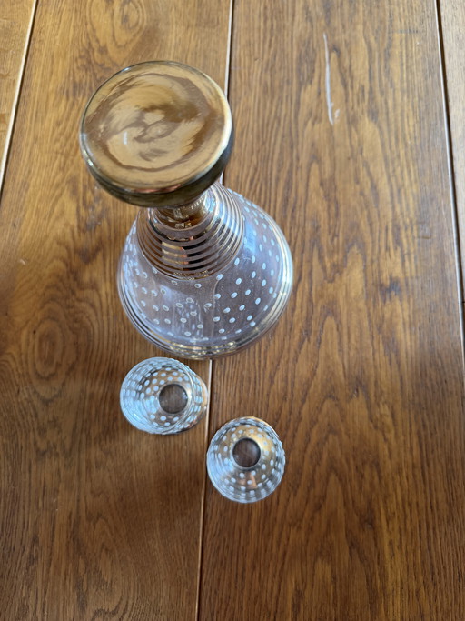 Vintage Likeurset - Karaf Met 2 Glaasjes Retro Design