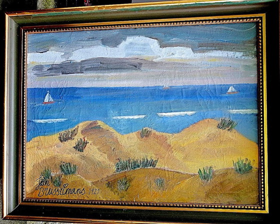 Jean Brusselmans 'Dünenlandschaft' Öl auf Leinwand – Gemälde & Zeichnungen, Canvas (photo 5 of 5)