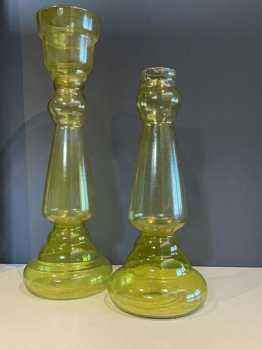 Objets sculpturaux en verre d'aspect vintage - Style de l'âge de l'espace