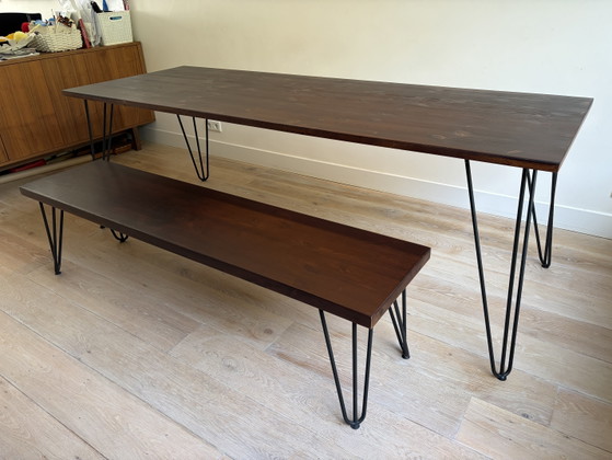 Image 1 of Allon Dery table 220 x 80 with bench in TOP condition