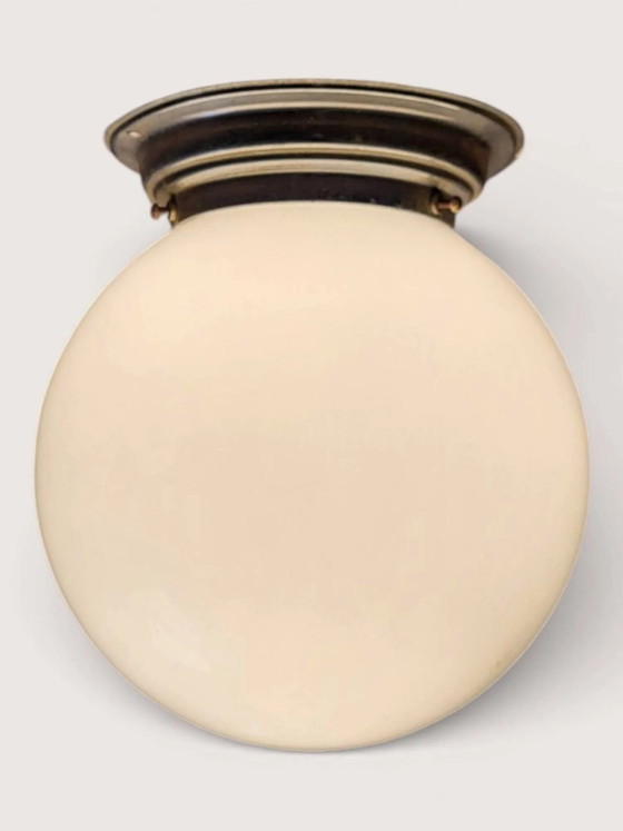 Plafoniera a globo in vetro anni '50 – Plafoniere, Crystal, Glass, Art Deco (photo 6 of 8)